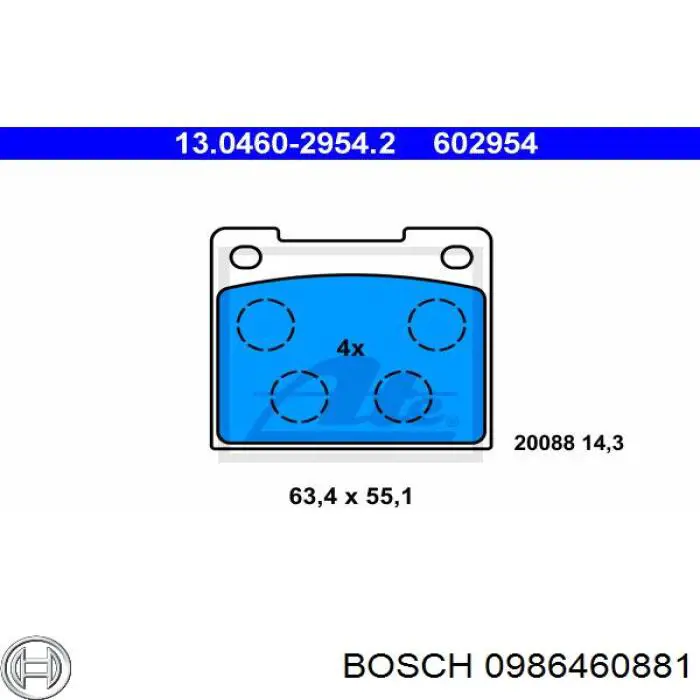 0986460881 Bosch pastillas de freno traseras