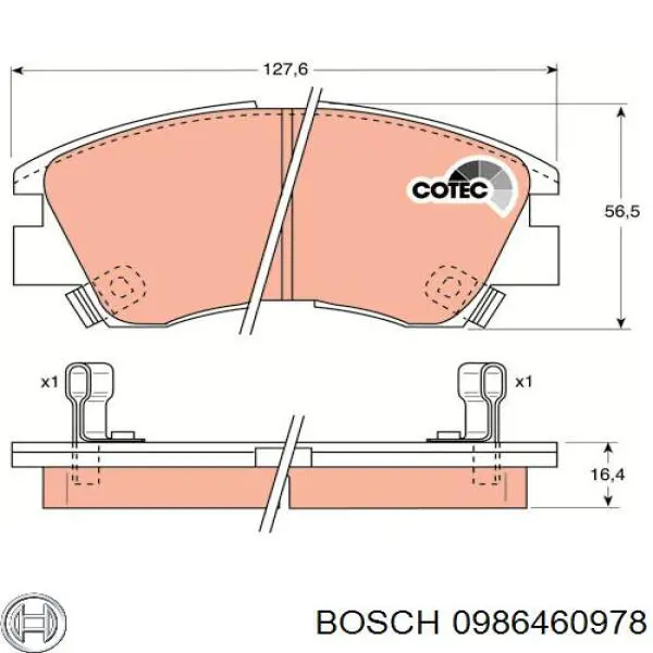 0986460978 Bosch pastillas de freno delanteras