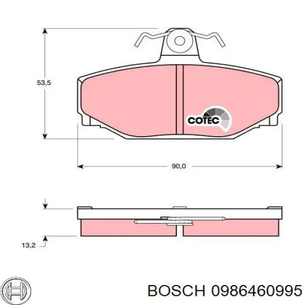 0986460995 Bosch pastillas de freno traseras