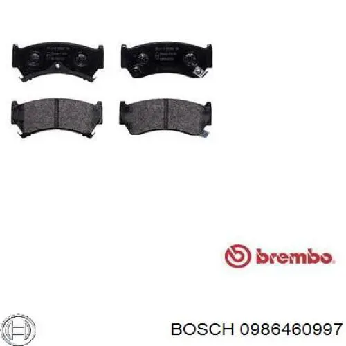 0 986 460 997 Bosch pastillas de freno delanteras