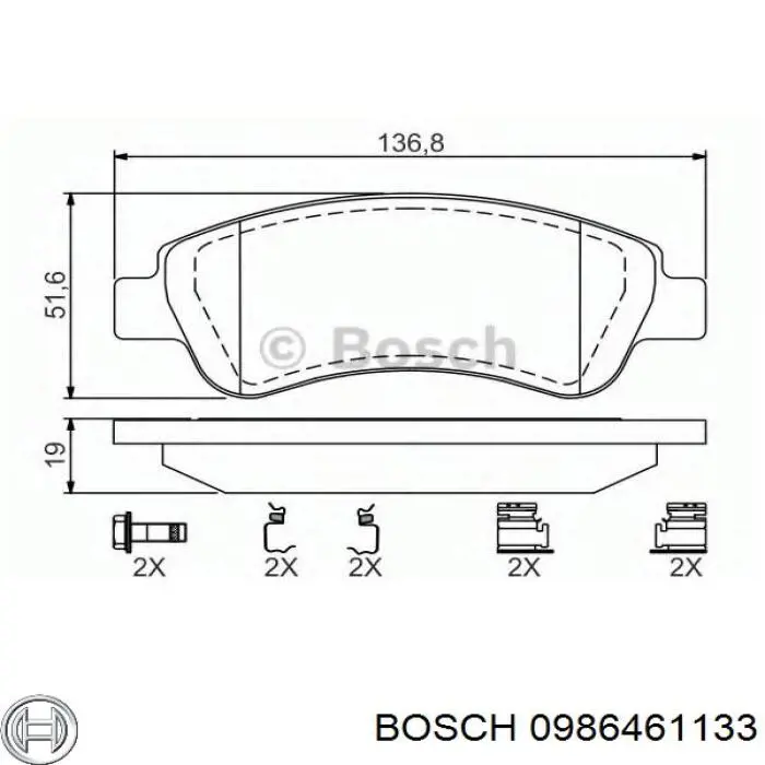 0986461133 Bosch pastillas de freno traseras