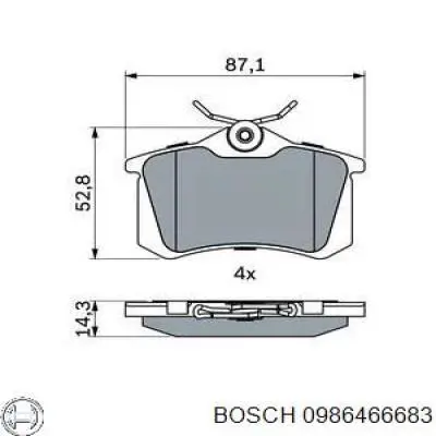 0986466683 Bosch pastillas de freno traseras