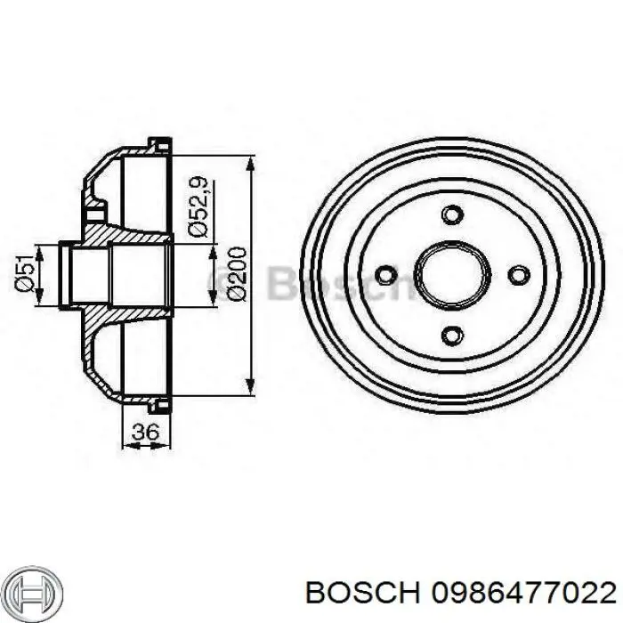 0986477022 Bosch freno de tambor trasero