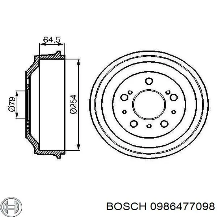 0 986 477 098 Bosch freno de tambor trasero