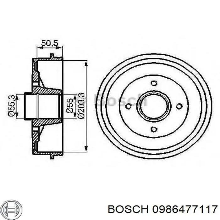 0986477117 Bosch freno de tambor trasero