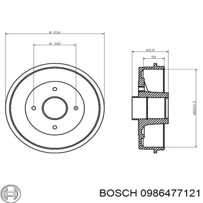 0986477121 Bosch freno de tambor trasero