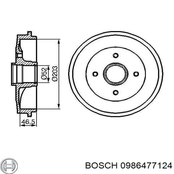 0 986 477 124 Bosch freno de tambor trasero