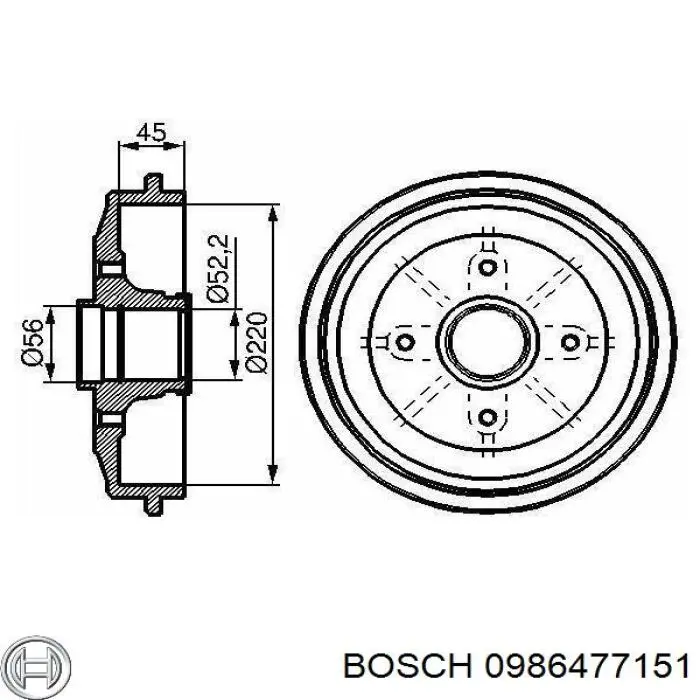 0 986 477 151 Bosch freno de tambor trasero