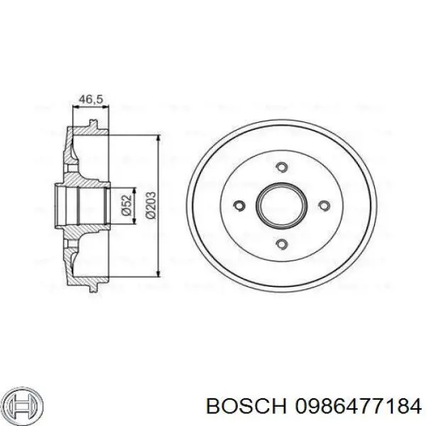 0986477184 Bosch freno de tambor trasero