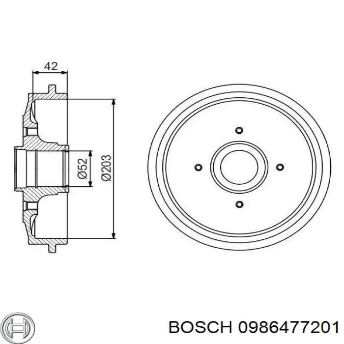 0986477201 Bosch freno de tambor trasero