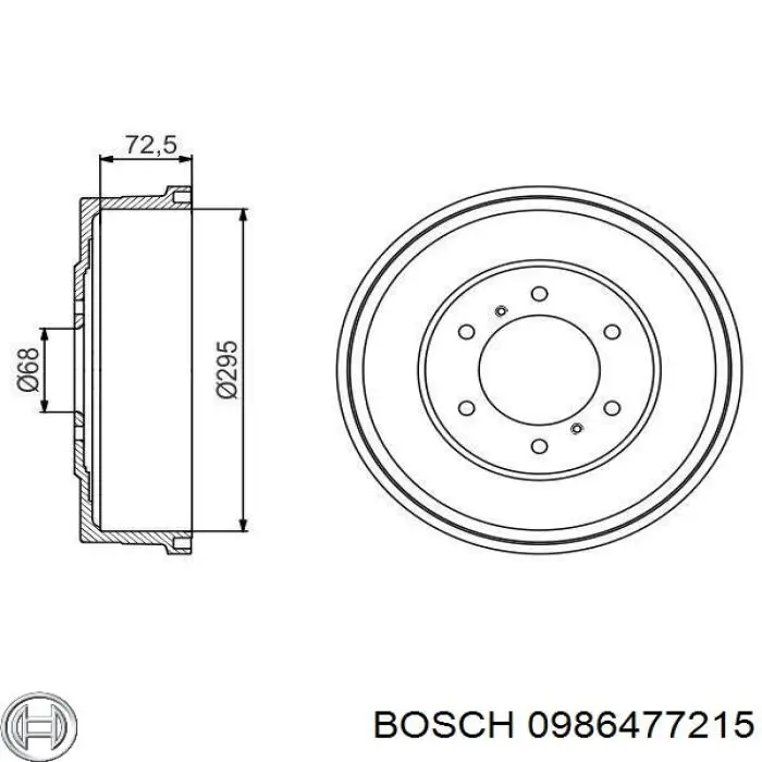 0 986 477 215 Bosch freno de tambor trasero