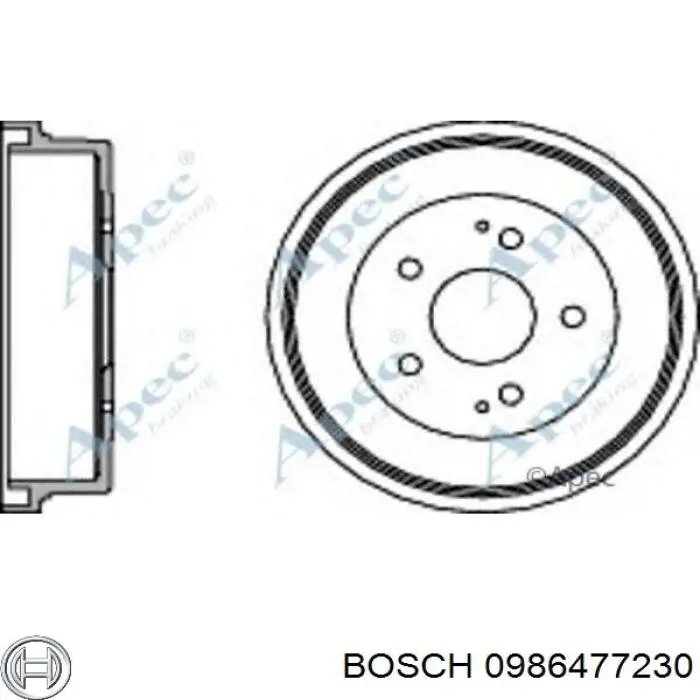 0986477230 Bosch freno de tambor trasero