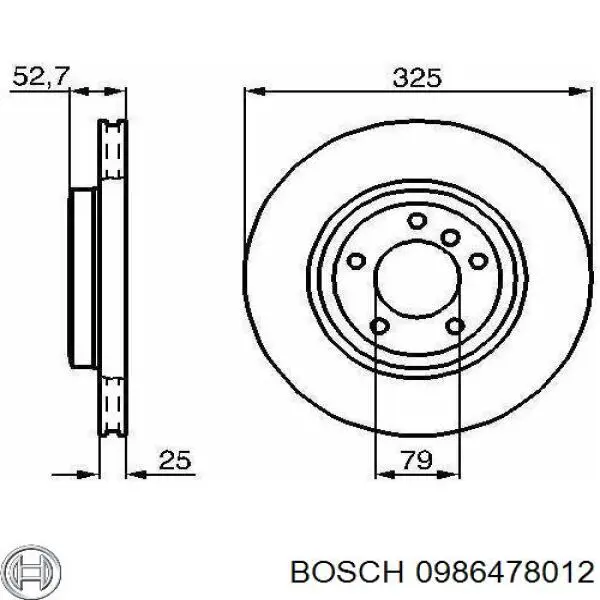 0 986 478 012 Bosch freno de disco delantero