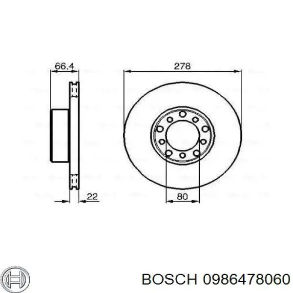 0986478060 Bosch freno de disco delantero