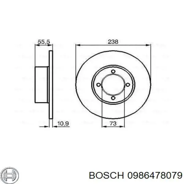 0 986 478 079 Bosch freno de disco delantero