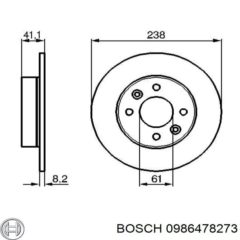 0986478273 Bosch freno de disco delantero