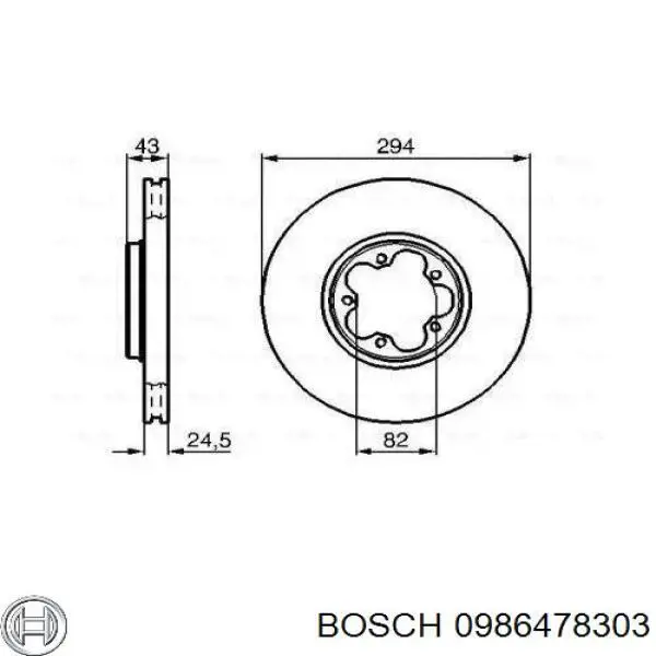 0986478303 Bosch freno de disco delantero