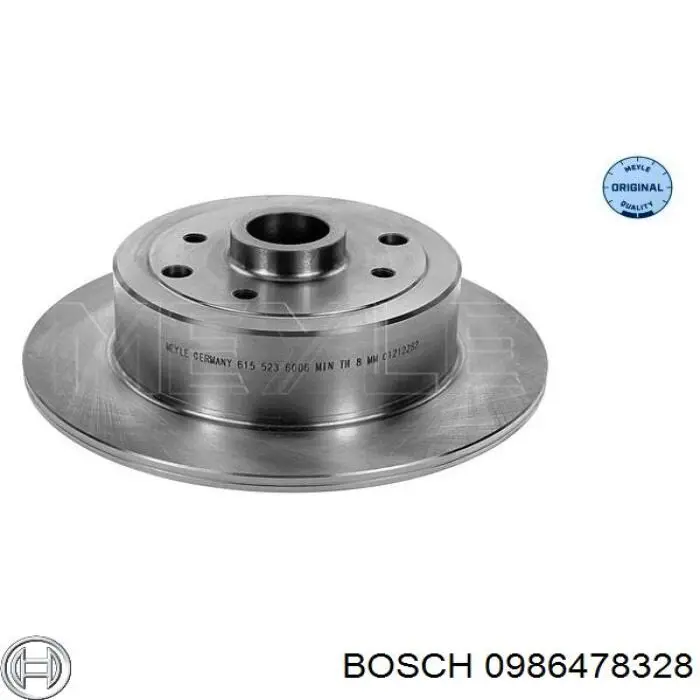 0986478328 Bosch disco de freno trasero