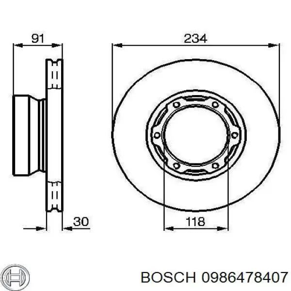 0 986 478 407 Bosch freno de disco delantero