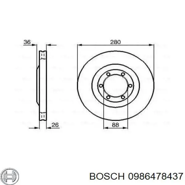 0986478437 Bosch freno de disco delantero