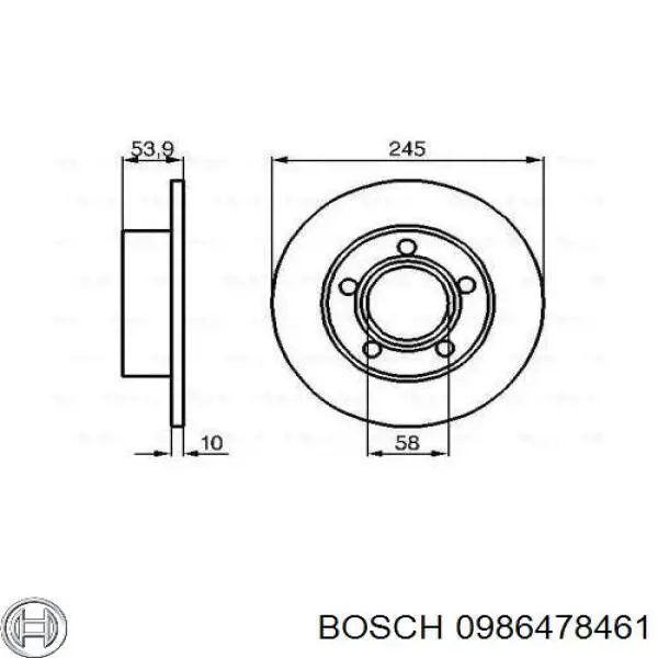 0986478461 Bosch disco de freno trasero