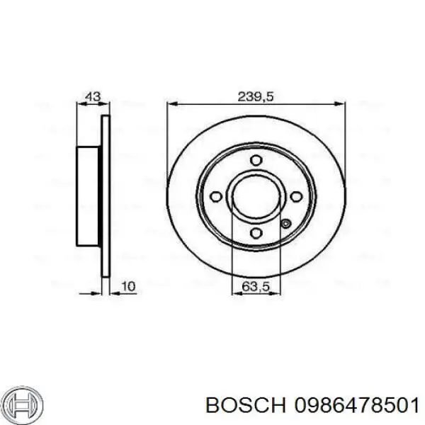 0986478501 Bosch freno de disco delantero