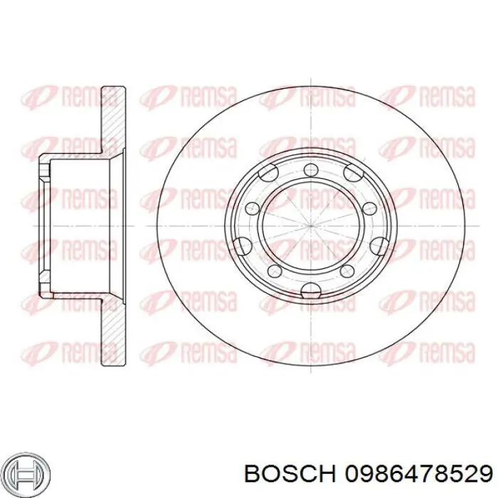 0 986 478 529 Bosch freno de disco delantero