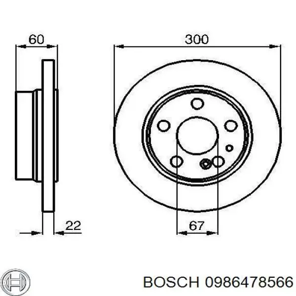 0986478566 Bosch disco de freno trasero