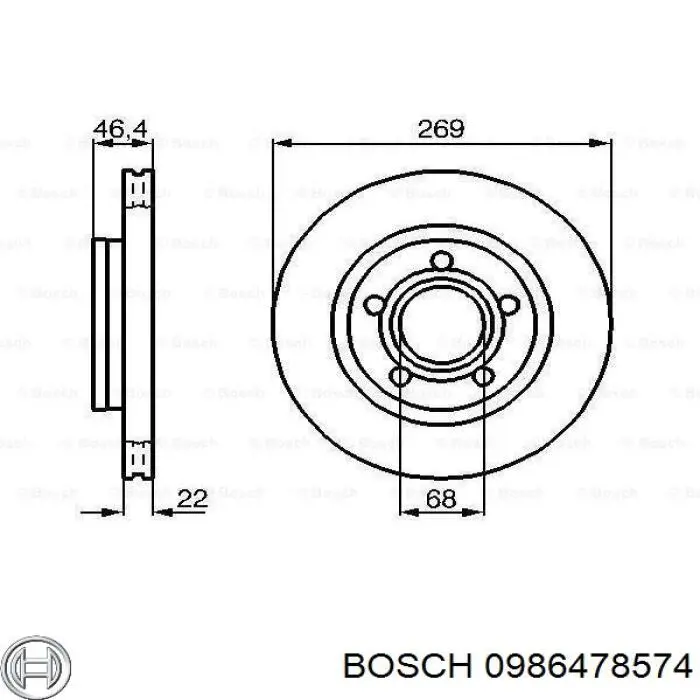 0 986 478 574 Bosch disco de freno trasero