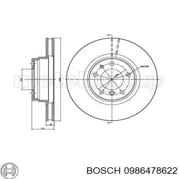 0 986 478 622 Bosch freno de disco delantero