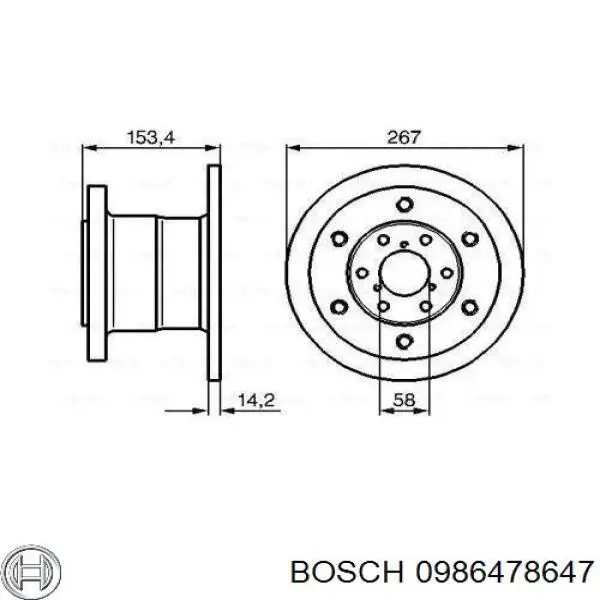 0986478647 Bosch freno de disco delantero