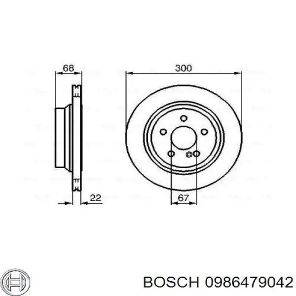 0986479042 Bosch disco de freno trasero