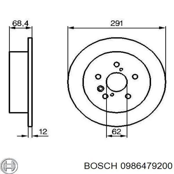 0 986 479 200 Bosch disco de freno trasero