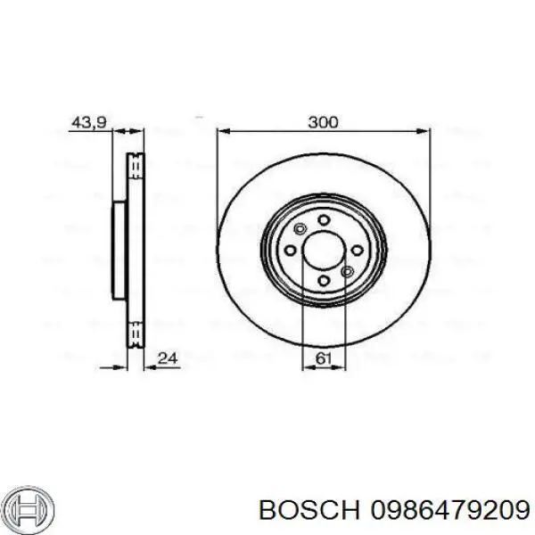 0986479209 Bosch freno de disco delantero