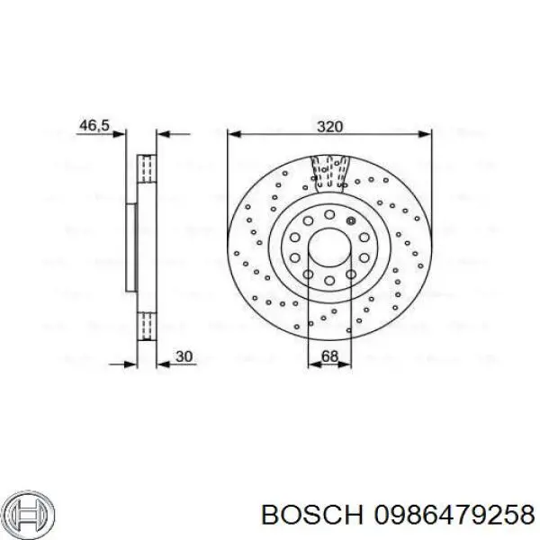 0986479258 Bosch freno de disco delantero