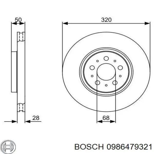 0986479321 Bosch freno de disco delantero