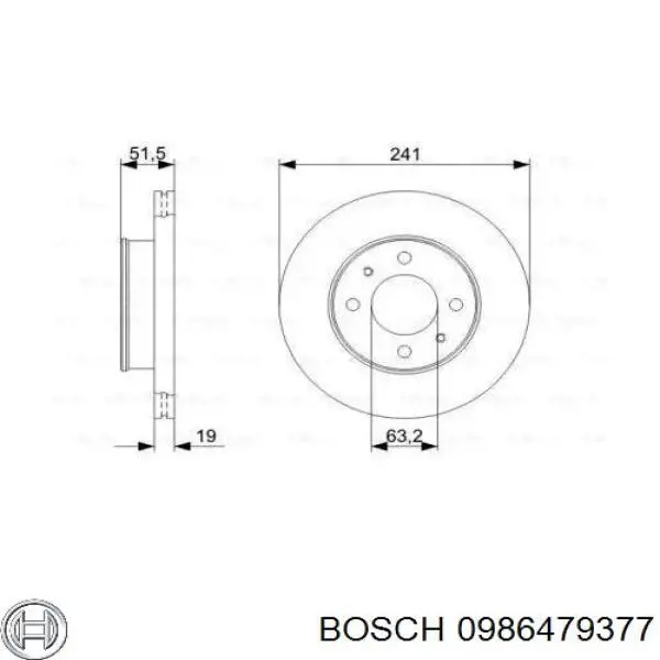 0986479377 Bosch freno de disco delantero