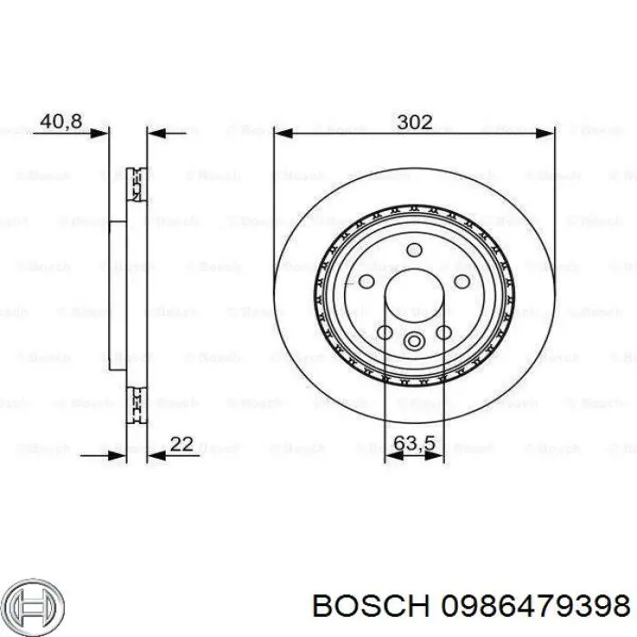 0986479398 Bosch disco de freno trasero