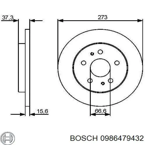 0986479432 Bosch freno de disco delantero