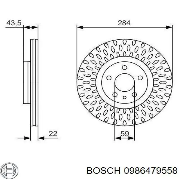 0 986 479 558 Bosch freno de disco delantero