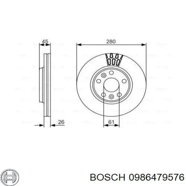 0986479576 Bosch freno de disco delantero