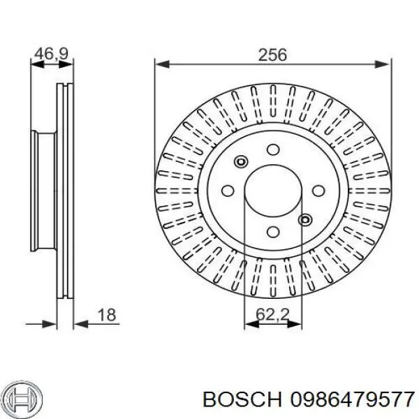 0986479577 Bosch freno de disco delantero