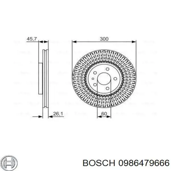 0986479666 Bosch freno de disco delantero