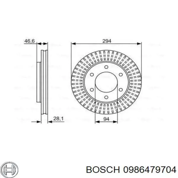 0986479704 Bosch freno de disco delantero