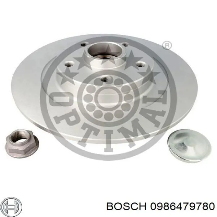 0986479780 Bosch disco de freno trasero