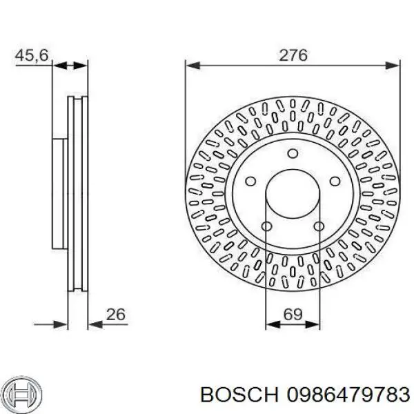 0986479783 Bosch freno de disco delantero