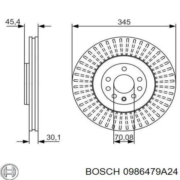 0986479A24 Bosch freno de disco delantero