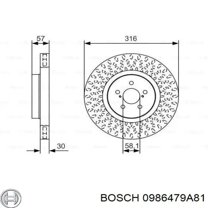 0986479A81 Bosch freno de disco delantero