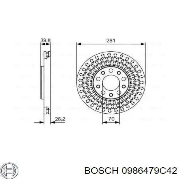 0986479C42 Bosch freno de disco delantero