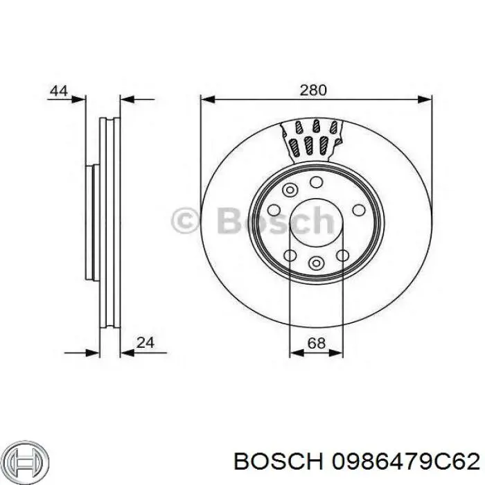 0986479C62 Bosch freno de disco delantero